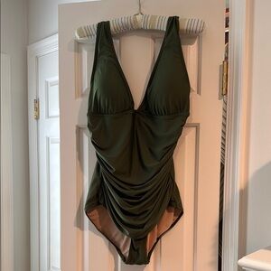 J. Crew Olive Green One Piece Swimsuit